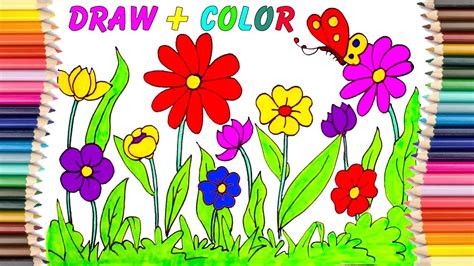 Flor para colorear   Dibujos Para Niños   Libro y dibujo ...