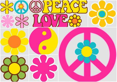Flores y Símbolos del Clipart para Fiesta Hippy. | Oh My ...