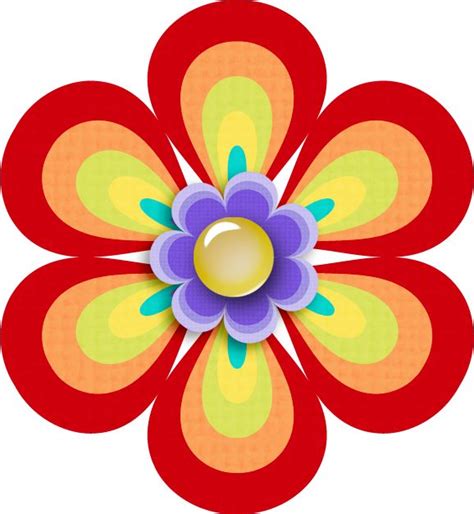 Flower clipart scrapbook   Pencil and in color flower ...