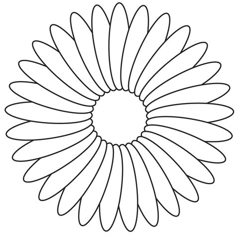 Flower Coloring Template   Flower Coloring Page