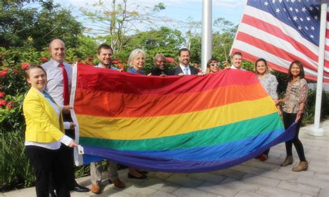 Flying the LGBTI Pride flag at the United States Embassy ...