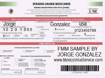 FMM MEXICO VISA FORM MEXICO TOURIST CARD