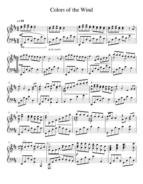 Follow the link for free printable sheet music: Colors of ...