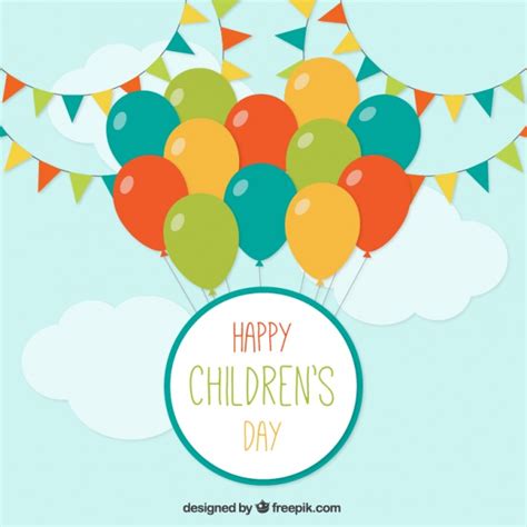 Fondo de celebración del día del niño con globos de ...