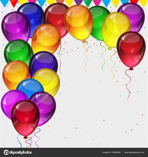Fondo de fiesta cumpleaños   globos fiestas coloridos ...