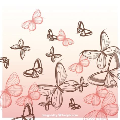Fondo de mariposas dibujadas a mano | Descargar Vectores ...
