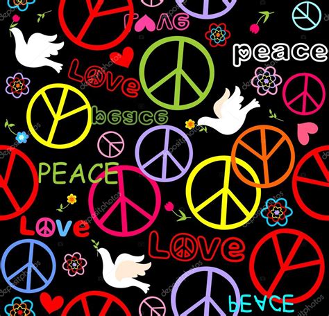 Fondo de pantalla de hippie con el símbolo de la paz y las ...