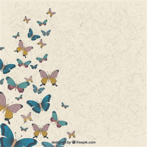 Fondo vintage de mariposas dibujadas a mano | Descargar ...