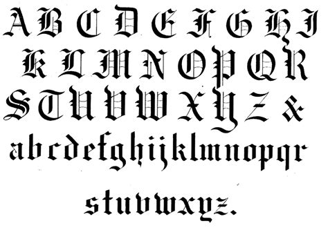 Fonts alphabet in gothic calligraphy gothic graffiti ...