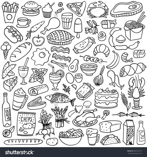 food doodles set | eat | Pinterest | Doodles, Bullet and ...