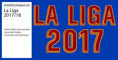 Football Fonts: La Liga 2017/2018 Jersey Font