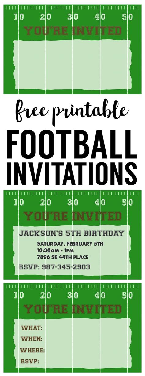 Football Party Invitation Template {Free Printable ...