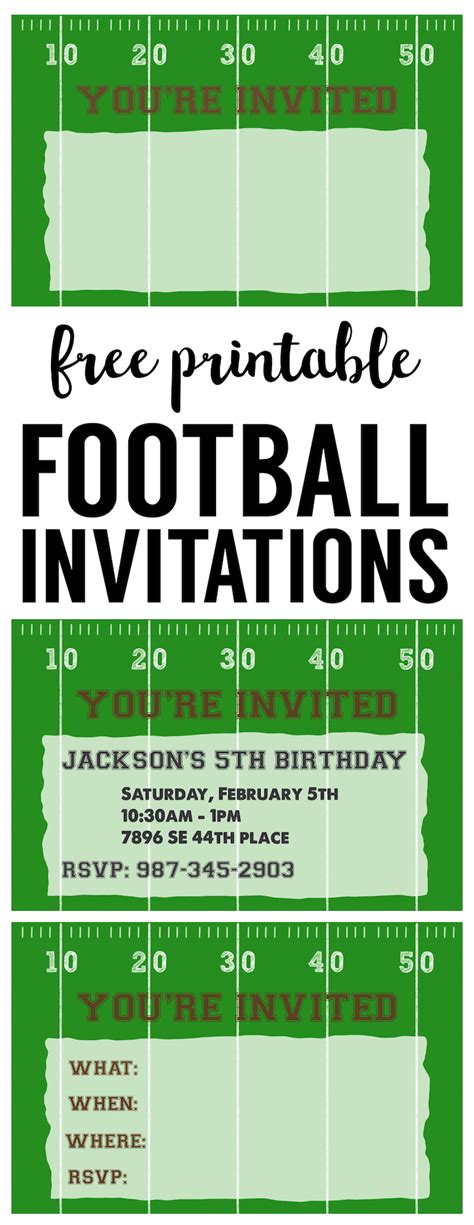 Football Party Invitation Template {Free Printable ...
