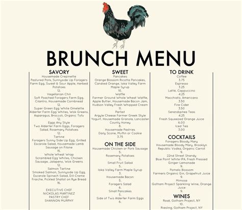 foragers city table brunch menu organic food chelsea ...