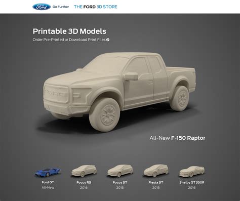 Ford Releases Four Printable 3D Vehicle Models For Download