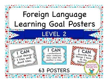 Foreign Language Learning Goal Posters: Level 2 | Learning ...