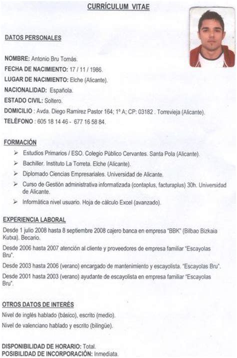 Formato De Resume En Espanol | newhairstylesformen2014.com