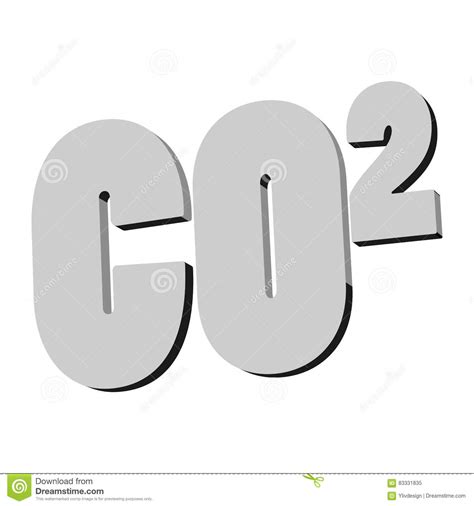 Formula Of Carbon Dioxide Icon, Monochrome Style Cartoon ...