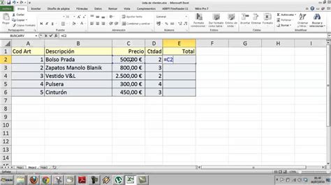Formulas Excel Hoja de cálculo Informática Academia Usero ...