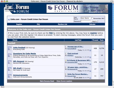 FORUM sponsors Indianapolis Colts online  Fan Forum