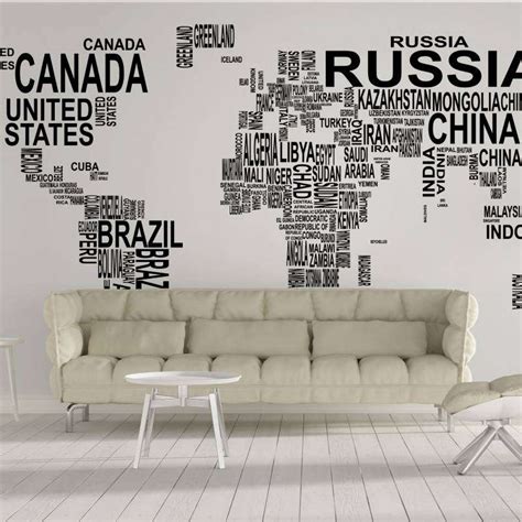 Foto mural mapa do mundi em letras