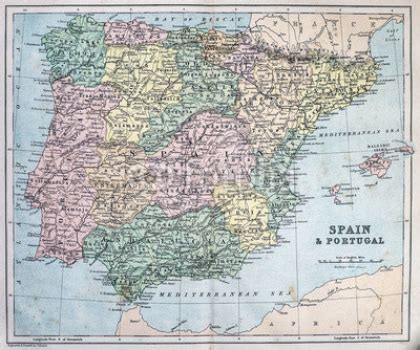 Foto mural Mapa Politico Espana En Ingles mapas