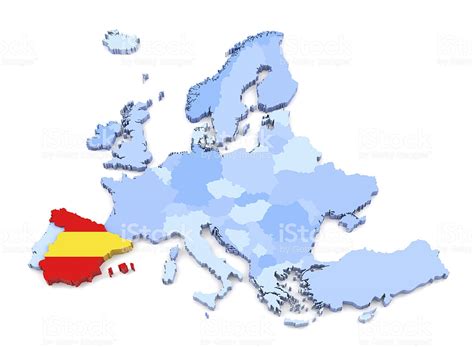 Fotografía de Mapa De Europa España Con La Bandera y más ...