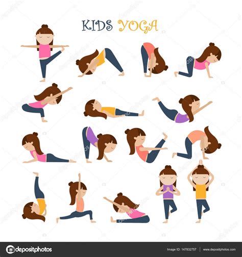 Fotos: poses de yoga | Yoga niños poses — Vector de stock ...