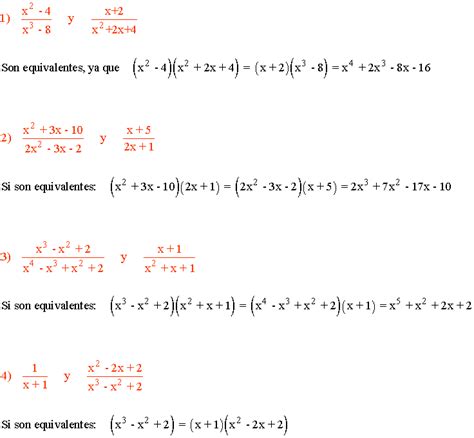 Fracciones Algebraicas Equivalentes Ejercicios ...