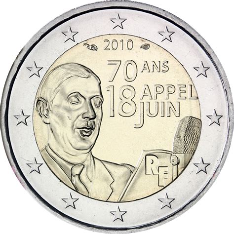 France 2 euro 2010   70th Anniversary of General De Gaulle ...