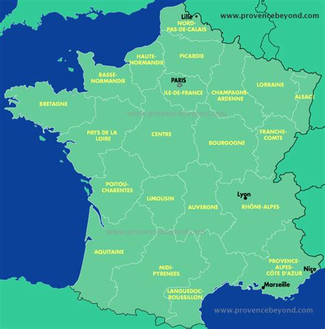 France Regions Map, by Provence Beyond
