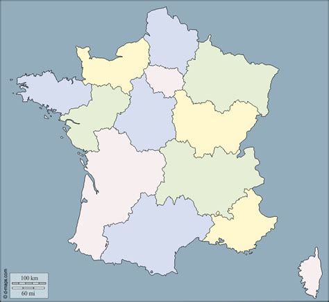 Francia Mapa gratuito, mapa mudo gratuito, mapa en blanco ...