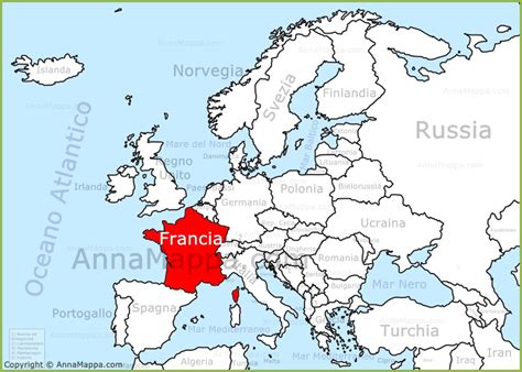 Francia sulla mappa dell Europa AnnaMappa.com