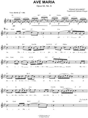Franz Schubert  Ave Maria  Sheet Music   Download & Print