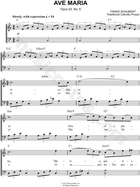 Franz Schubert  Ave Maria  Sheet Music  Easy Piano  in C ...