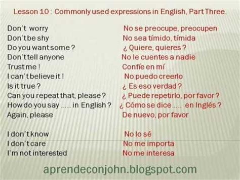 Frases cotidianas en Inglés parte 3   YouTube