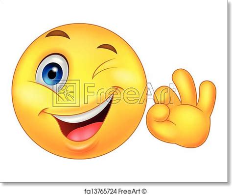 Free art print of Smiley emoticon with ok sign. Vector ...