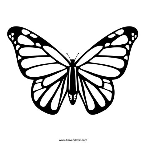 Free Butterfly Stencil | Monarch Butterfly Outline and ...