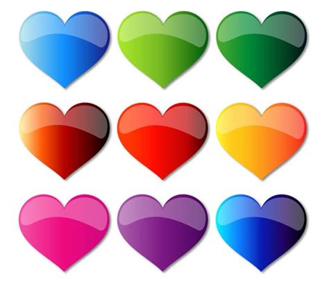 Free Colorful Glass Hearts | Free Vector Graphics | All ...