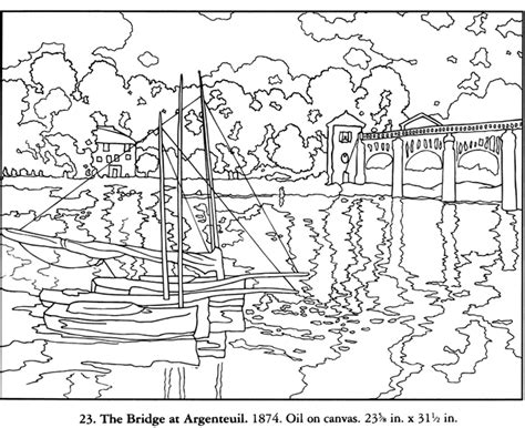 FREE coloring page from Dover, The Bridge From Argenteuil ...