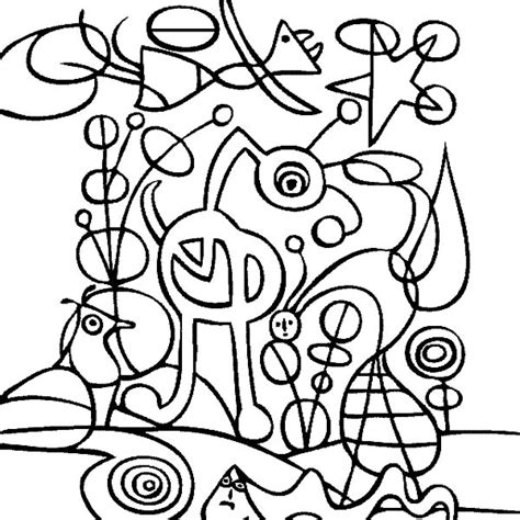 Free coloring pages of joan miro