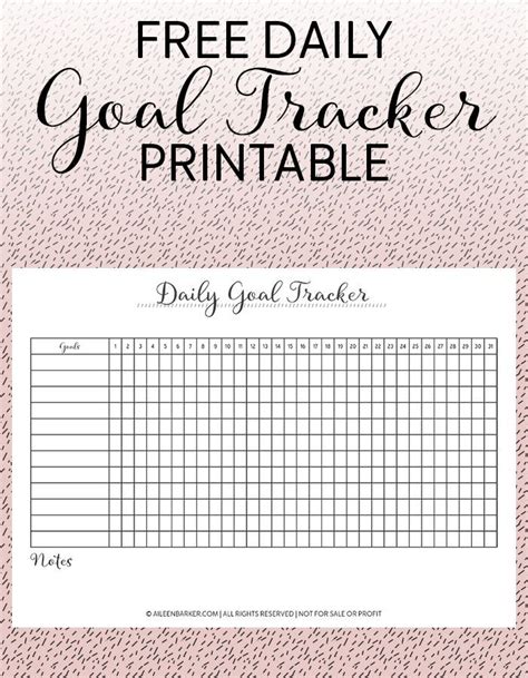 FREE Daily Goal Tracker Printable | Daily goals ...