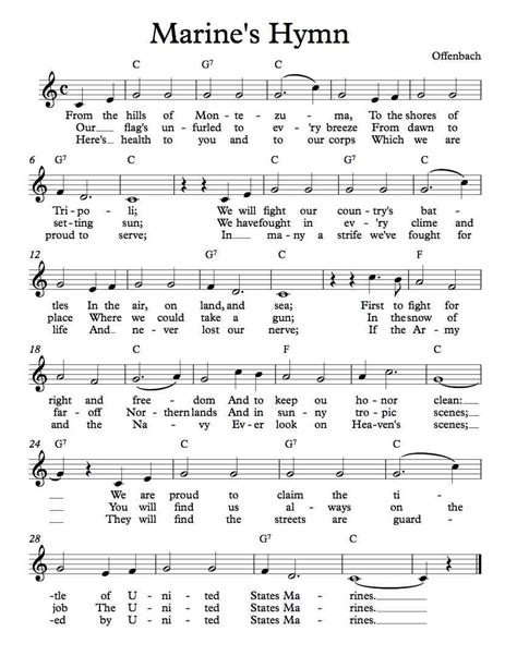 Free Lead Sheet – Marines Hymn – Michael Kravchuk