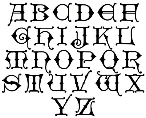 Free letter gothic alphabet coloring pages