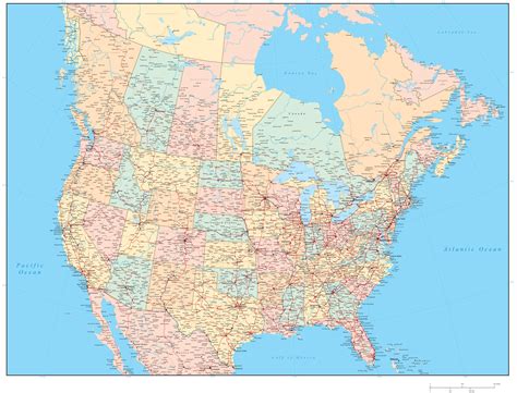 Free Map Of Usa With States And Cities Holidaymapq ® | Let ...