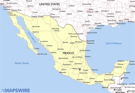 Free Maps of Mexico – Mapswire.com
