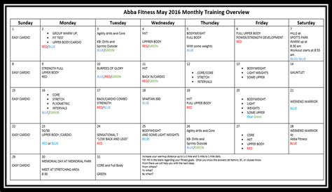 FREE MONTHLY TRAINING PROGRAM & WORKOUT PLAN | ABBA FITNESS