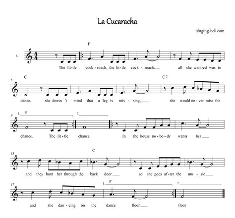 Free Nursery Rhymes > La Cucaracha   free mp3 audio download