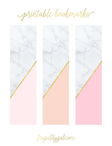 Free Printable Bookmarks for Adults | Marble and Gold