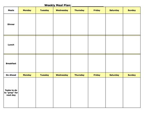 Free Printable Meal Plan Calendar | Calendar Template 2016